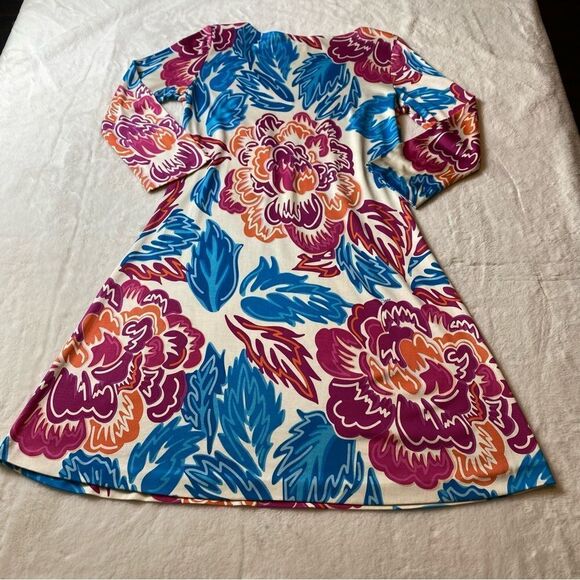 Diane Von Furstenburg Floral Silk Dress Size 6 - Picture 2 of 13